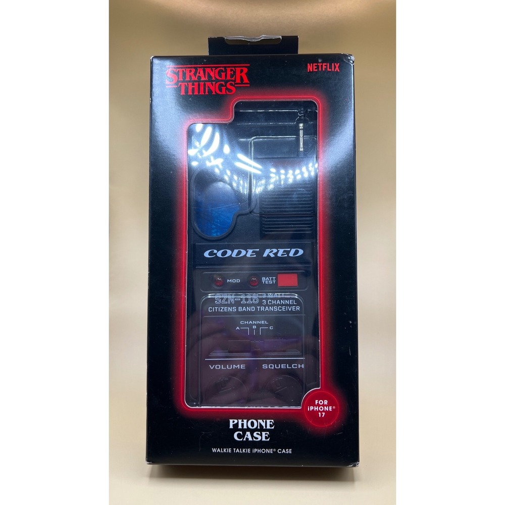 Stranger Things Walkie Talkie iPhone 17 Case Black New Netflix Code Red SZN-115